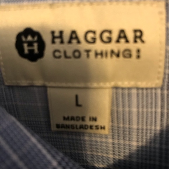 10 Mens Haggar Pintuck Shirts Size L Barely Worn - Picture 11 of 11